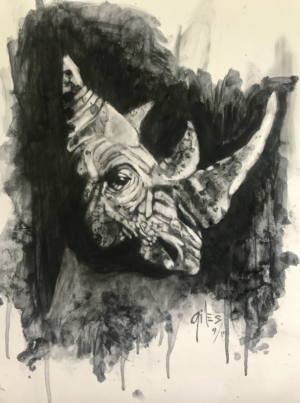 BATTLE SCARRED BULL by artist DOUG GILES